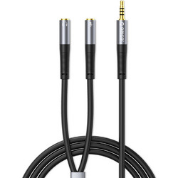 Audio adapter Orico AX2, splitter mini jack 3.5 mm για ακουστικά και μικρόφωνο, 1 m - μαύρο Μαύρο