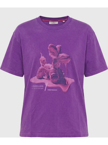 Γυναικείο loose fit t-shirt με στάμπα FBL014-108-04_AMETHYST