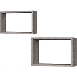 Ράφια Γκρι Δρυς 40x27x12cm/36.5x23.5x12cm 2Τμχ 06512706