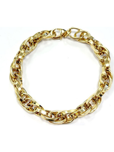 Farma Bijoux Gold Interlocking Chain Βραχιόλι Χρυσό BE2CON