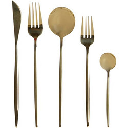 Μαχαιροπίρουνα DKD Home Decor Χρυσό Ανοξείδωτο ατσάλι 3 x 1,5 x 13 cm 20 Τεμάχια