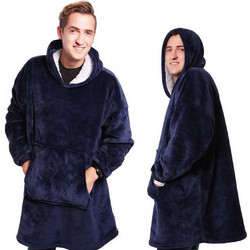 Κουβέρτα με Μανίκια και Κουκούλα Oversized Fleece με Μεγάλη Τσέπη