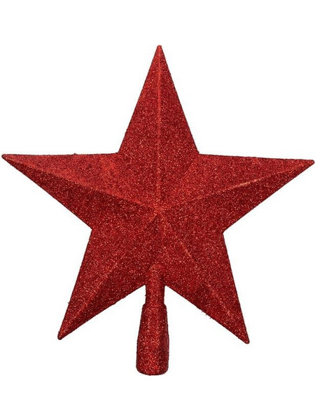 ΚΟΡΥΦΗ ΔΕΝΤΡΟΥ ΑΣΤΕΡΙ GLITTER ΚΟΚΚΙΝΟ 25cm