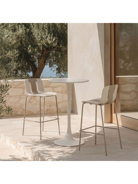 Art Σκαμπο Bar Μπεζ Off White 51x44x105cm - Liberta