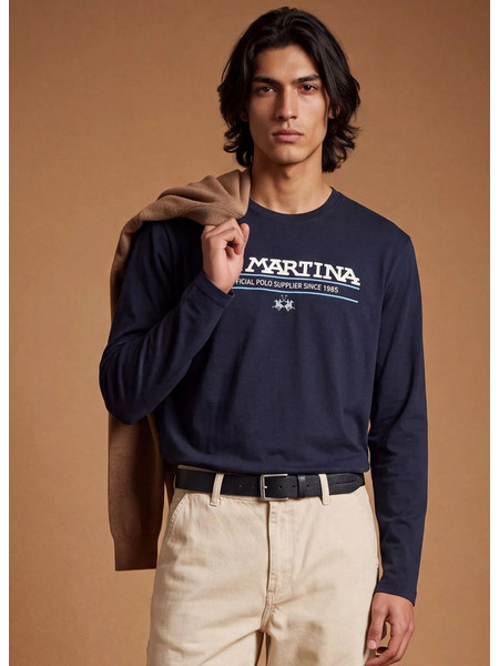La Martina Μπλούζα Elbio - MDR010 JS388 07207 Navy