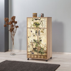 Multi Purpose Cabinet Kiler - 737 Sonoma Oak Melamine Coated Particle Board 60x36x116 cm