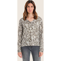 Gerry Weber γυναικεία πλεκτή μπλούζα με V και all-over print - N76016730038 Πράσινο