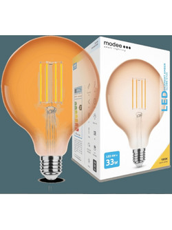 Modee Lighting Λαμπτήρας LED Filament Σφαιρικός G125 Amber 4W E27 320 1800K (360 lumen)