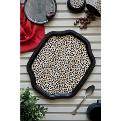 Stewehome Μεταλλικός δίσκος οκταγωνικός Λέων 28x32 cm Λέων