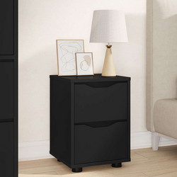 vidaXL Κομοδίνο Μαύρο 30,5x30x43cm Επεξεργασμένο Ξύλο 1 τεμ