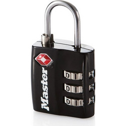 MASTER LOCK TSA αριθμητικό λουκέτο (3-ψήφιο) Μαύρο, 5,5 x 3 x 2,6 cm