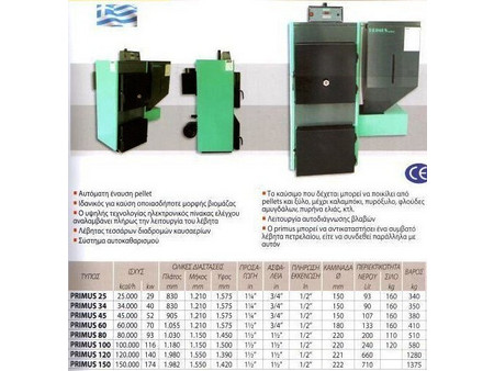 Mavil Primus UKY-Y 240 Λέβητας Pellet Ξύλου με Καυστήρα 240000kcal/h