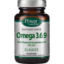 Power Health Platinum Range Omega 3 6 9 Έλαιο Νυχτολούλουδου Ιχθυέλαιο & Έλαιο Λιναρόσπορου 30 Κάψουλες