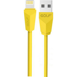 GOLF GL8PD-OR DIAMOND USB A 2.0 APPLE LIGHTNING CABLE CHARGER/DATA YELLOW 1m iPHONE 5/5s/5c/6/6plus/7/7plus & iPAD4/5/air/mini FULL SPEED CERTIFIED CABLE IOS GC-27I-1