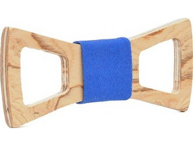 Ξύλινο Παπιγιόν Natural Draco -Light Blue