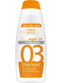 Miss Sandy Argan Oil & Keratin Σαμπουάν Κερατίνης κατά της Πιτυρίδας 500ml