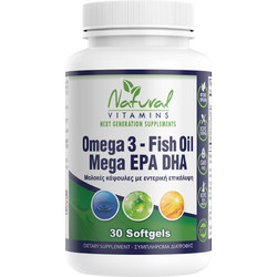 Natural Vitamins Omega 3 Fish Oil Ιχθυέλαιο 30 Μαλακές Κάψουλες