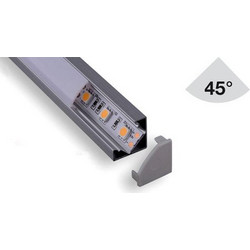 ΠΡΟΦΙΛ ΑΛΟΥΜΙΝΙΟΥ 2 ΜΕΤΡΩΝ (ΚΑΝΑΛΙ) SLIM ΓΙΑ LED ΤΑΙΝΙΕΣ ΔΙΑΣΤΑΣΗΣ 7mm ΕΠΙΤΟΙΧΟ (ΕΞΩΤΕΡΙΚΟ) ΜΟΝΟ ΓΩΝΙΑ 45