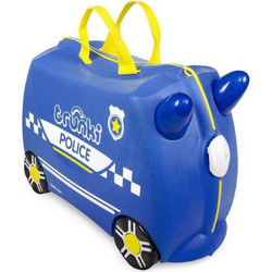Trunki Percy The Police Car Παιδική Βαλίτσα Καμπίνας 31x46x20.5cm με 4 Ρόδες Μπλε