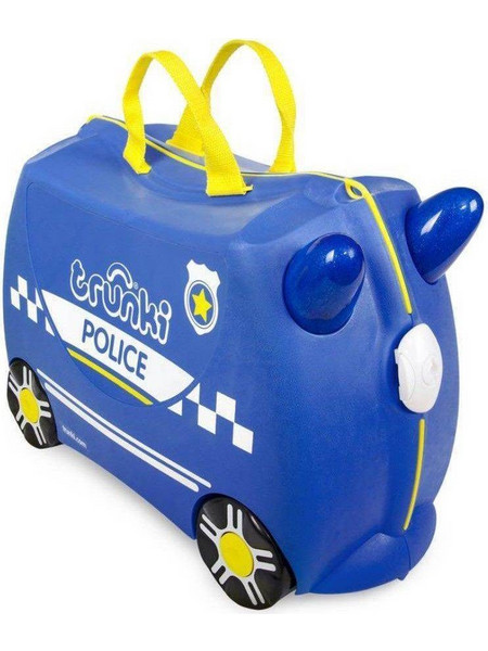 Trunki Percy The Police Car Παιδική Βαλίτσα Καμπίνας 31x46x20.5cm με 4 Ρόδες Μπλε