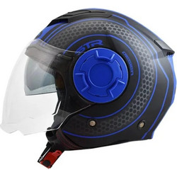 Str Tron Black/Blue Κράνος Μηχανής Jet 1100gr