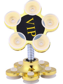 Universal Βάση Κινητού Sucker Stand Holder 360 Rotatable Multi-Angle Phone Holder (Gold)