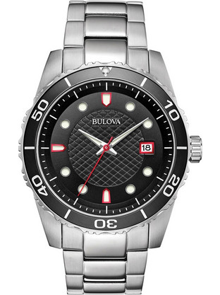 Bulova Marine Star Ανδρικό Ρολόι με Ασημί Μεταλλικό Μπρασελέ 98A195