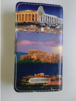 Sony Xperia E dual Δερμάτινη θήκη Πορτοφόλι Ακρόπολις OEM