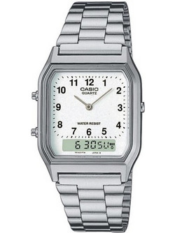 Casio Ανδρικό Ρολόι Χρονογράφος με Ασημί Μεταλλικό Μπρασελέ AQ-230A-7BMQYES