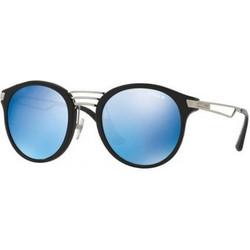 Vogue VO5132S W44/55 Γυναικεία Γυαλιά Ηλίου Στρογγυλά Κοκάλινα Μαύρα με Μπλε Καθρέπτη Φακό