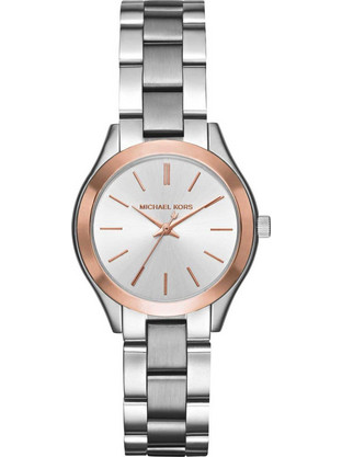 Michael Kors Mini Slim Runway Γυναικείο Ρολόι με Ασημί Μεταλλικό Μπρασελέ MK3514