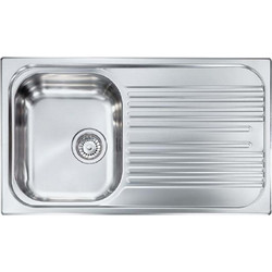 Sanitec 10693 Atlantic Επικαθήμενος Νεροχύτης Inox Αντιστρεφόμενος Σατινέ 86x50cm
