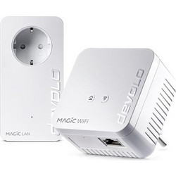 Devolo Magic 1 WiFi Mini Starter Kit Powerline Διπλό Kit για Ασύρματη Σύνδεση WiFi 4 με Θύρα Ethernet & Passthrough Πρίζα