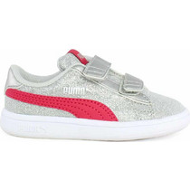 Puma Smash V2 Glitz Glam PS Παιδικά Sneakers Ασημί 367380-13