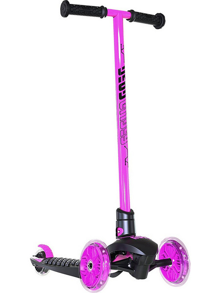 YVolution Y Glider Neon LED Παιδικό Πατίνι Τρίτροχο με Φωτάκια Ροζ