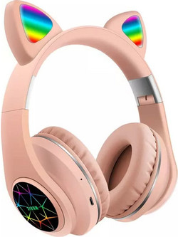 Cat M2 Ενσύρματα & Ασύρματα Bluetooth Ακουστικά Over Ear Ροζ
