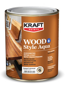 Kraft Paints Wood Style Aqua Βερνίκι Επιφάνειας Ξύλου Έτοιμο προς Χρήση Gloss Διάφανο 0.75lt