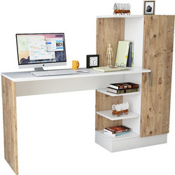 Pakoworld Kary Γραφείο Ξύλινο με Βιβλιοθήκη 152.5x45x120cm 176-000020