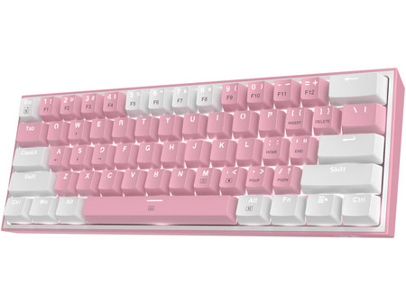 Redragon K617 Fizz Μηχανικό Gaming Πληκτρολόγιο 60% με Custom Red Διακόπτες RGB White