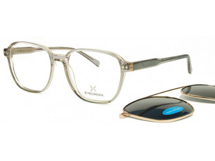 Eyecroxx EC622 Ανδρικός Σκελετός Γυαλιών Οράσεως με Clip-On Κοκάλινος Διαφανές