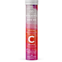 JMN Nutraceuticals Vitamin C 1000mg Orange 20 Αναβράζοντα Δισκία