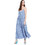 Funky Buddha Midi Καλοκαιρινό Καθημερινό Φόρεμα Floral Μπλε FBL007-135-13