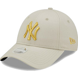 New Era York Yankees METALLIC Logo 9FORTY Ανδρικό Καπέλο Jockey Υφασμάτινο Εκρού 60222491