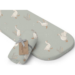 Colorstories Happy Goose Βρεφικό Σεντόνι Λίκνου Βαμβακερό με Λάστιχο 35x70 Olive