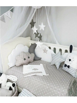 Baby Star Cloud Σετ Κούνιας Grey 3τμχ
