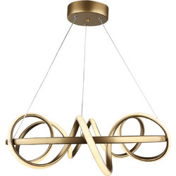 Heronia Lighting Κρεμαστό Φωτιστικό Οροφής Μονόφωτο LED με Ρυθμιζόμενο Λευκό Φως Χρυσό 01-0346