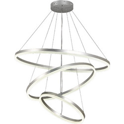 InLight Κρεμαστό Φωτιστικό Οροφής Τρίφωτο LED με Ρυθμιζόμενο Λευκό Φως Ασημί 6095-A-Silver