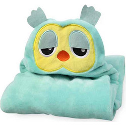 Morven Owl 2147 Κουβέρτα Αγκαλιάς με Κουκούλα Fleece 80x125 Πράσινη Mint