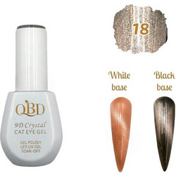 QBD 9D Crystal 018 Cat Eye Ημιμόνιμο Βερνίκι Νυχιών 15ml