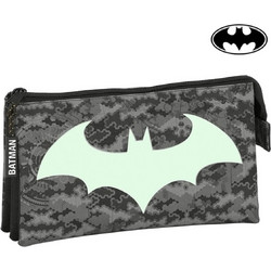 Safta Batman Night Κασετίνα με 3 Θήκες Γκρι